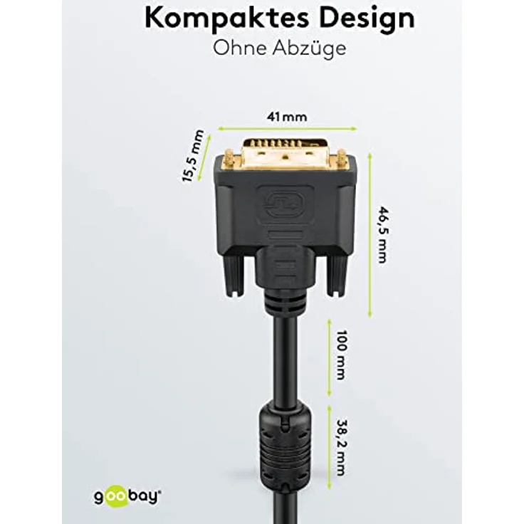 Wentronic goobay - DVI-Kabel - DVI-D (M) bis DVI-D (M) - 2,0m - Daumenschrauben - Schwarz (93110) – Bild 5