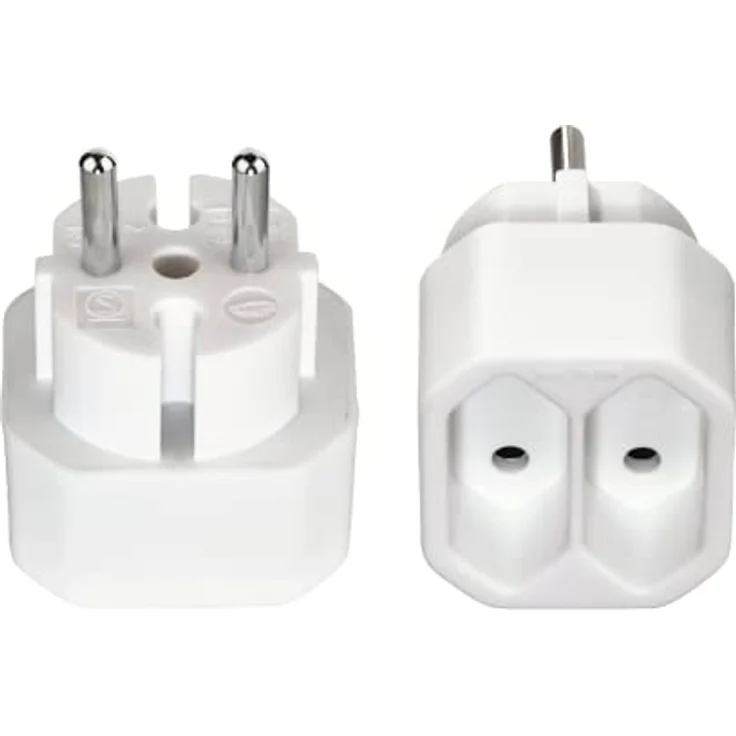 Steckdosenadapter 2-Fach, 2X Euro-Steckdose, Doppelpack, Weiß – Bild 2