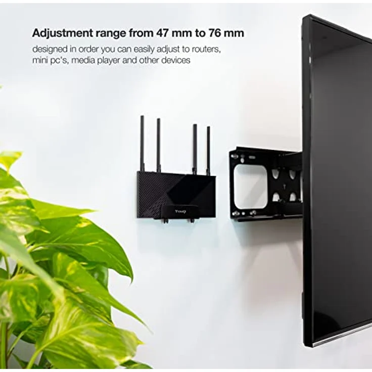 TooQ TQMPM4776 Universal-Wandhalterung für Media Player, Router, MiniPC, max. 5 kg, einstellbar 47-76 mm, schwarz – Bild 5