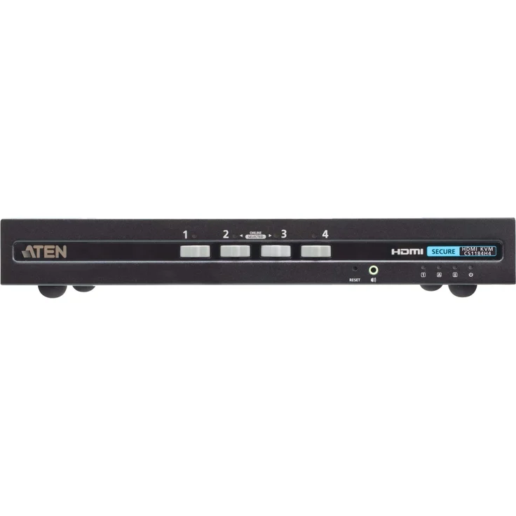 Aten CS1184H4, Secure KVM-Switch mit HDMI, hohe Sicherheit und multifunktionale Peripheriebereitstellung, Schwarz