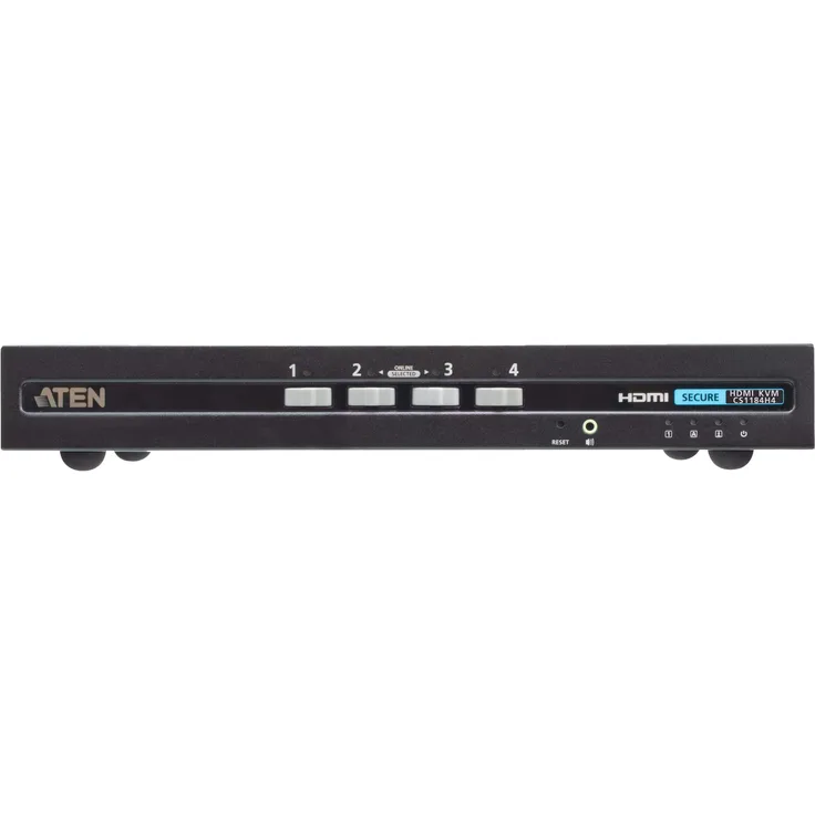 Aten CS1184H4, Secure KVM-Switch mit HDMI, hohe Sicherheit und multifunktionale Peripheriebereitstellung, Schwarz