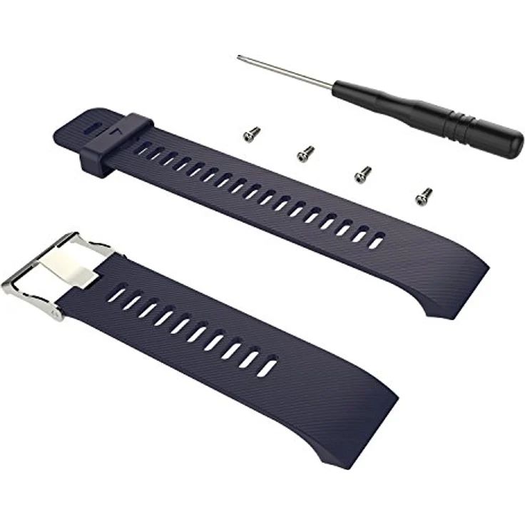INF Armband für Garmin Forerunner 35/30, Silikon, wasserabweisend, marineblau, 22 mm breit – Bild 2