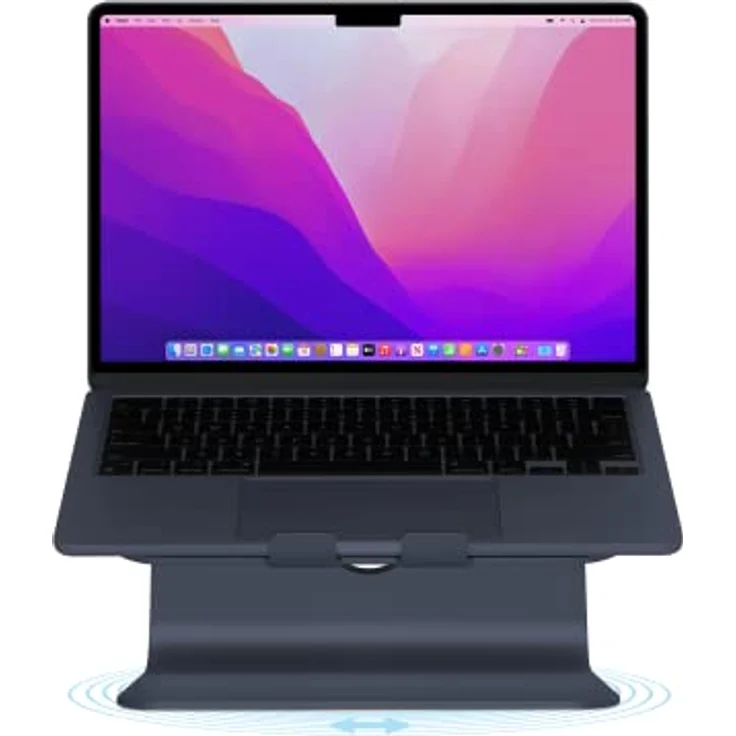 Rain Design mStand360 Laptop Stand w/Swivel Base - Midnight, ergonomischer Aluminium Ständer mit 360 Grad Drehfuß – Bild 2