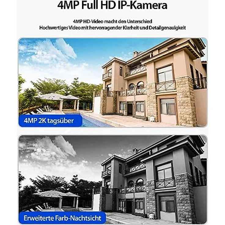 VisorTech Überwachungskamera DSC-502.cam mit Solarpanel, 2K-Funk-Pan-Tilt-Kamera, Solar Überwachung, außen, 4-MP-Sensor, IP66, weiß – Bild 4