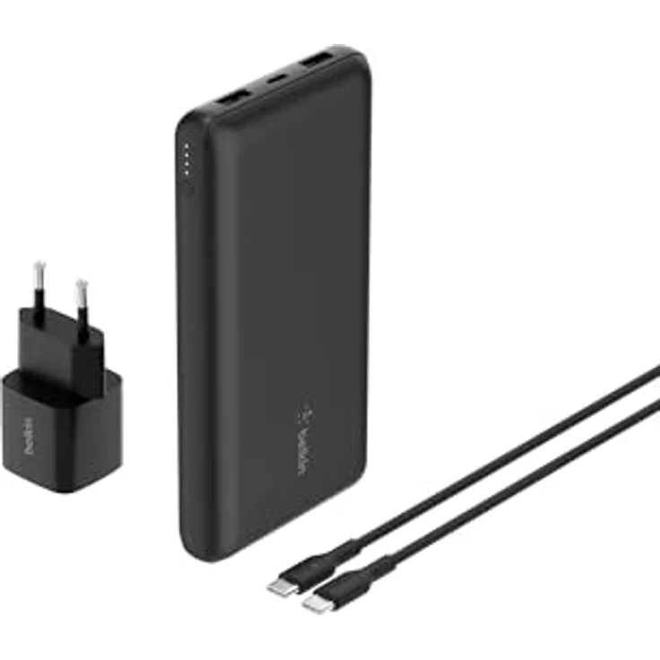 Belkin tragbares Ladegerät, 4-in-1-Power-Paket mit 20.000 mAh Power Bank, 25 W USB-C-Ladeblock, 60 W USB-C-Kabel und Reisetasche – schnelles Laden für mehrere Geräte, kompaktes Design – Bild 3