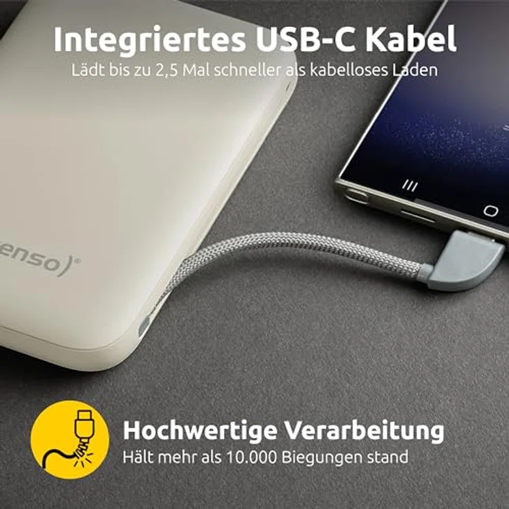 Intenso S10000 Powerbank, 10000 mAh, Schnellladung mit USB-C, Beige – Bild 2