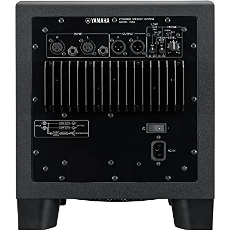 Yamaha HS8S, Aktiver Bassreflex-Subwoofer mit 150-W-Verstärker, 22 Hz Frequenzbereich, Schwarz – Bild 3