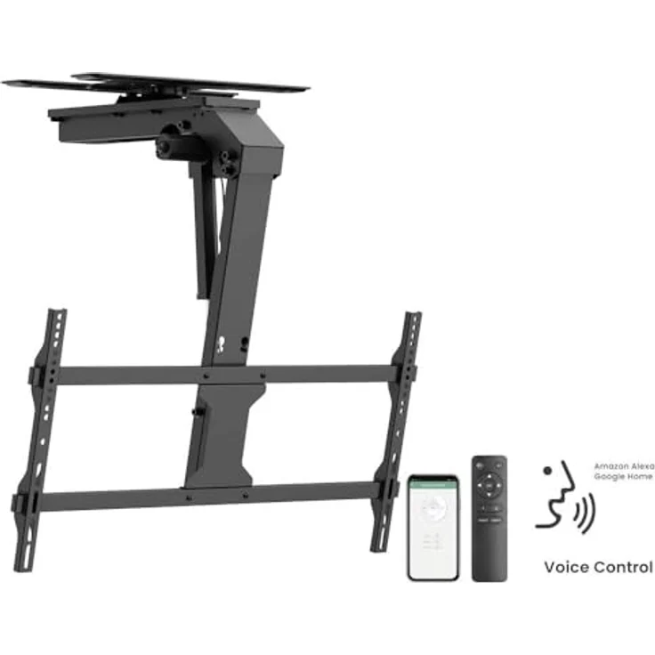 SpeaKa Professional SP-TVCM-570 TV-Deckenhalterung, elektrisch motorisiert, schwenkbar & neigbar für 32-86 Zoll Fernseher, bis 45 kg – Bild 2