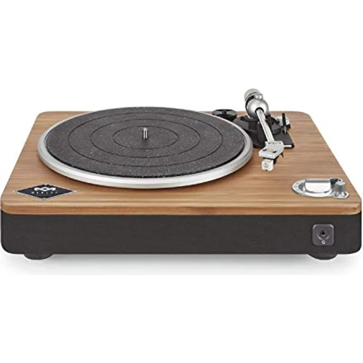 House of Marley Stir It Up Wireless Turntable Plattenspieler, Nachhaltig gefertigter Bambus Record player, Bluetooth, recycelter Rewind Stoff, USB zu PC-MAC Aufnahme, Staubschutz, bambus-schwarz – Bild 6