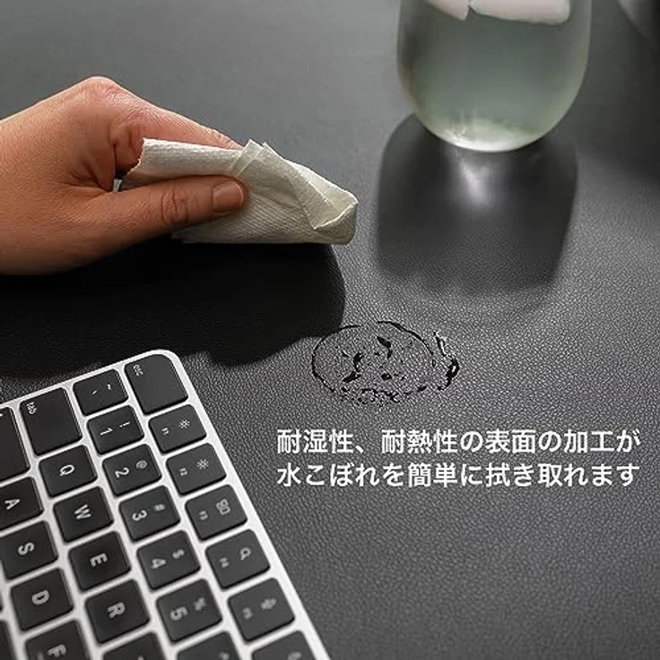 Twelve South DeskPad | Nachhaltige Leder-Verlängerungsmatte für die Maus, spritzwasserfest, rutschfeste Mausoberfläche, optimale Größe für den Displaygebrauch, Schwarz, Mittel – Bild 4