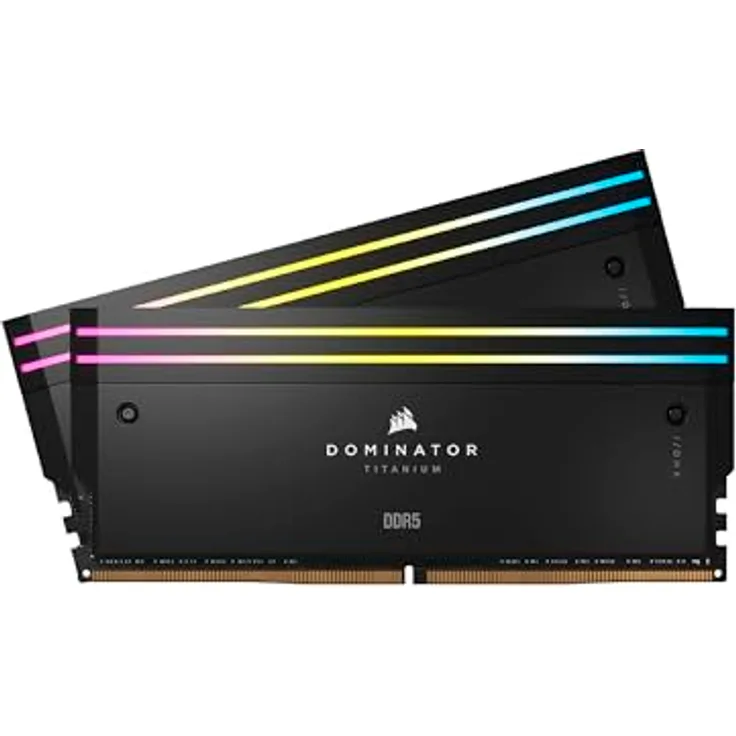 CORSAIR Dominator Titanium RGB DDR5 RAM 48GB (2x24GB) DDR5 7200MHz CL36 Intel XMP iCUE-Kompatibler Computerspeicher - Schwarz (CMP48GX5M2X7200C36)