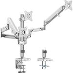 LogiLink BP0090 - Alu Triple-Monitor-Schreibtischhalterung für 3x 17-27 Zoll (LCD, LED, OLED, …) mit Gasdruckfeder, Flat & Curved TVs, Armlänge = 748mm
