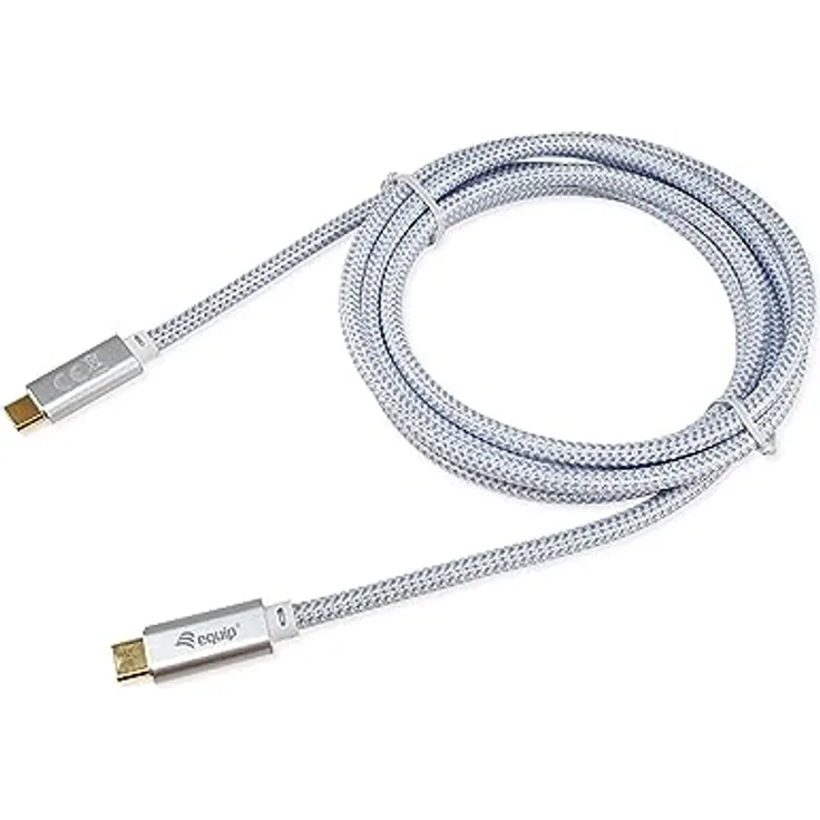 Equip 128358 USB 3.2 Gen 2 C-auf-C-Kabel, M/M, 2,0m, PD100W, 4K/60Hz, 10Gbps, Weiß