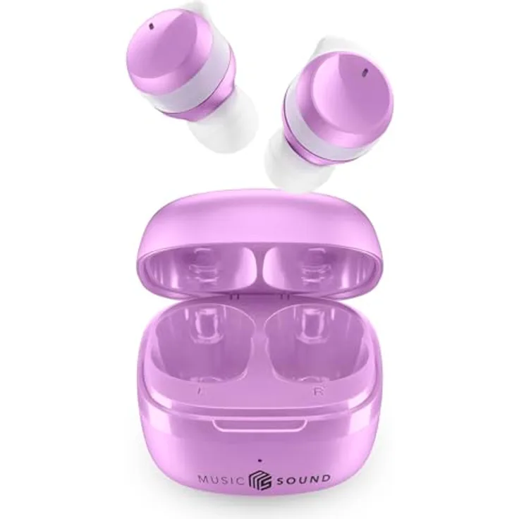 Music Sound Flow Kabelloses In-Ear-Bluetooth-Headset - Spielzeit 25 Stunden - Lila