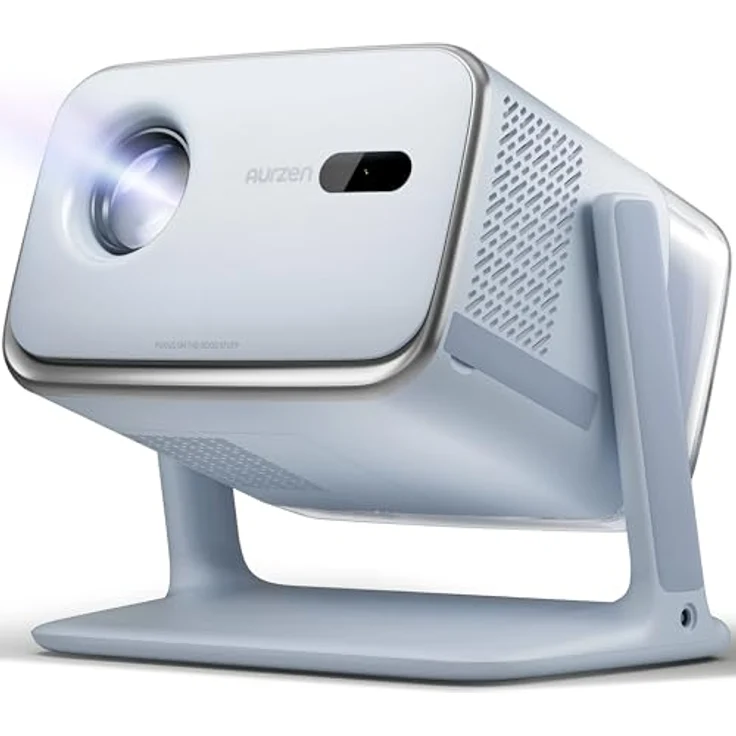 Aurzen Boom Mini 4-in-1 Smart Beamer mit Google TV, 4K Unterstützung, 500 ANSI Lumen, 20W Dolby Audio, ToF Autofokus, Trapezkorrektur, WLAN/Bluetooth, kompakt, Blau – Bild 1