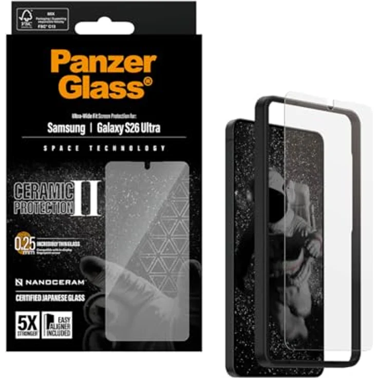 PanzerGlass Displayschutzglas für Samsung Galaxy S26 Ultra, 5x stärkerer keramik Schutz, wischfeste Beschichtung, inklusive EasyAligner 1 St. PG51433 – Bild 5