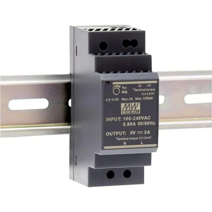 Mean Well HDR-30-48, 36W Ultra Slim Step Shape DIN-Schienen-Netzteil, 48V 0,75A, universeller Eingang 85-264V AC – Bild 1