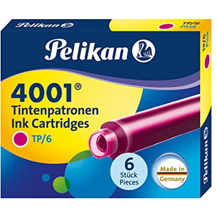Pelikan 6 Tintenpatronen 4001®, pink Füllerpatronen für Pelikan- und andere Füller – Bild 1