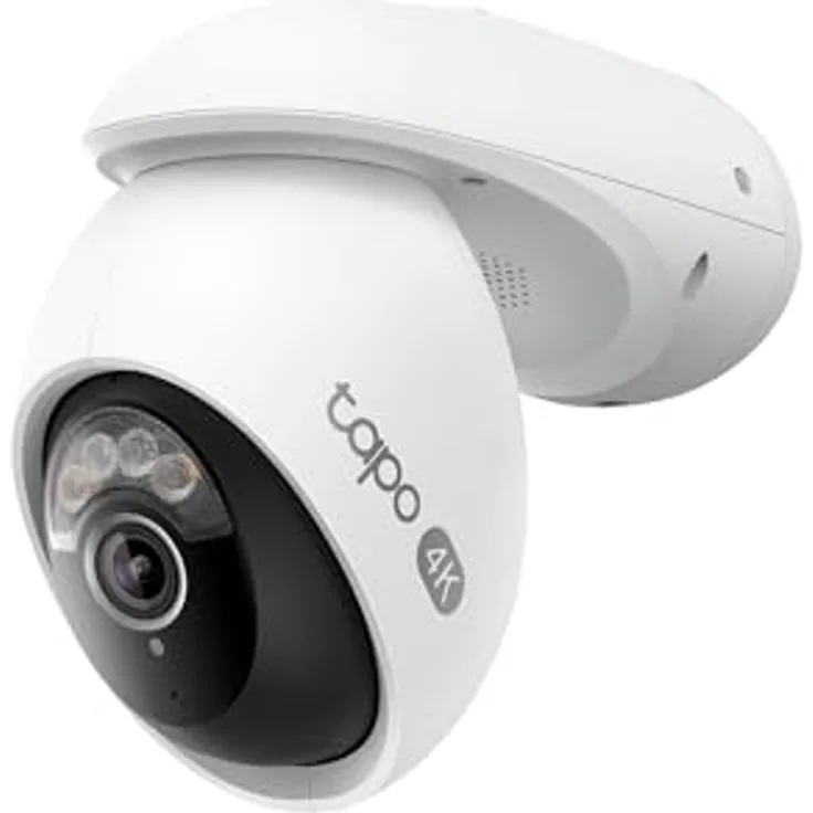 Tapo C560WS, 4K 360° WLAN-Überwachungskamera für außen, Wi-Fi 6 Dual-Band, Farbnachtsicht, KI-Erkennung, Smart Tracking, Licht- & Ton-Alarm, Zwei-Wege-Audio, bis zu 512 GB MicroSD-Speicher