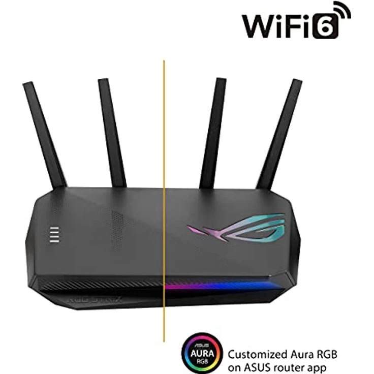 Asus ROG Strix GS-AX5400 Gaming Router (Ai Mesh WLAN System, WiFi 6 AX5400, PS5 kompatibel, Gaming Engine mit Aura RGB, Gigabit LAN, 1.5 GHz TC CPU, AiProtection, USB 3.2) – Bild 2