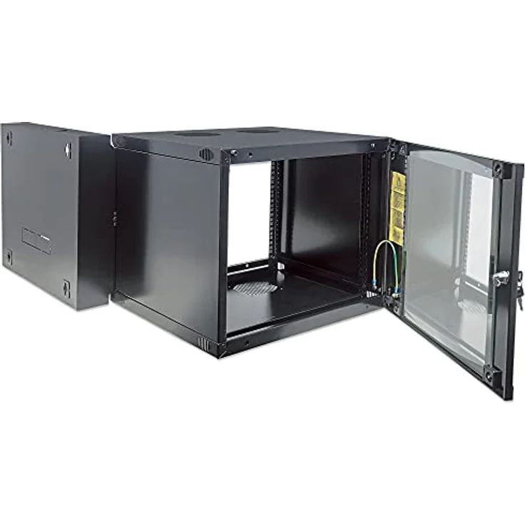 Intellinet 19" Wandverteiler mit Schwenkrahmen (10.87 HE), Serverschrank, Schwarz - Flachpack, 9 HE, 460x540x600 mm – Bild 6