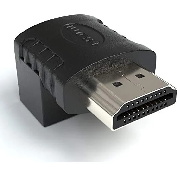 HDMI Winkel Adapter | 270° Winkel (Rechter Winkel) von HDMI A Buchse zu HDMI A Stecker 19pol | 1080p Vergoldete Stecker – Bild 2