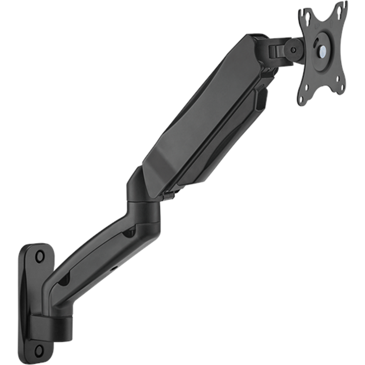 DUTZO Monitorarm für 1 Monitor (17"-32"), wandmontierte VESA-Halterung, schwarz, Höhen- und Winkelverstellung, max. 9 kg belastbar