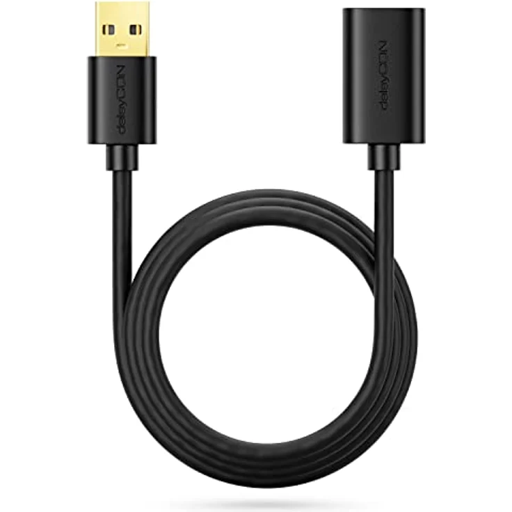 deleyCON 2m USB 2.0 High Speed Kabel Verlängerungskabel USB A-Stecker zu USB A-Buchse - Schwarz, schnelle Datenübertragung mit 480 Mbps – Bild 5