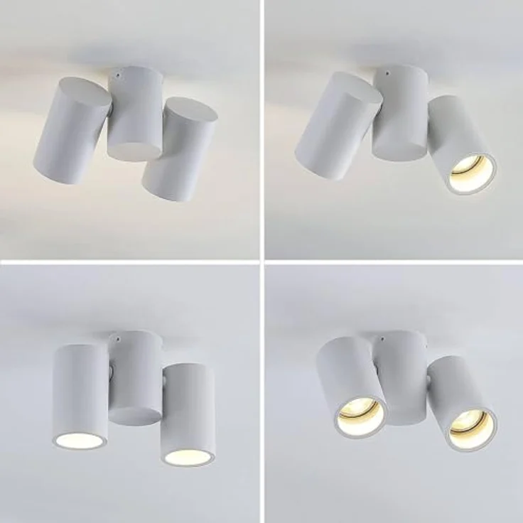 Arcchio Deckenlampe 'Gesina' in Weiß aus Aluminium für Wohnzimmer & Esszimmer - 2 flammig, GU10 – Bild 4