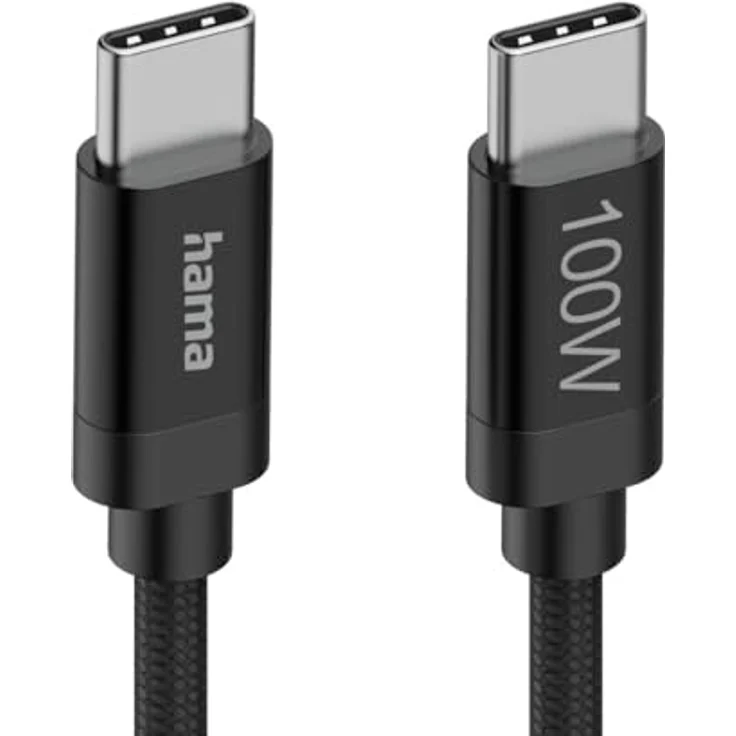 Hama Fabric USB-C Kabel, 0,48 Gbit/s, 100W, 1,5 m, Schwarz – Bild 4