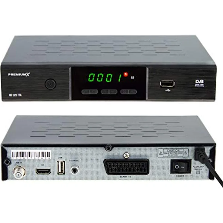 PremiumX HD 520SE-B FTA Digital SAT Receiver, DVB-S2, Full HD, HDMI und SCART, inkl. 7,5m Antennenkabel schwarz – Bild 6
