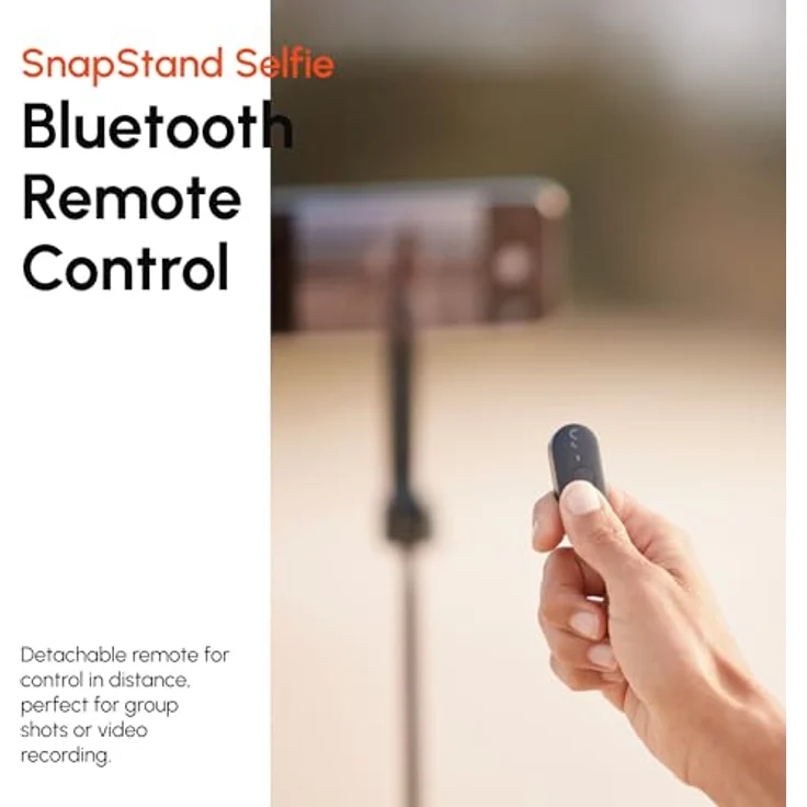 ShiftCam SnapStand Selfie, ausziehbarer Selfie Stick bis 75 cm, grau mit Bluetooth-Fernbedienung und 200 Grad Neigungswinkel – Bild 6
