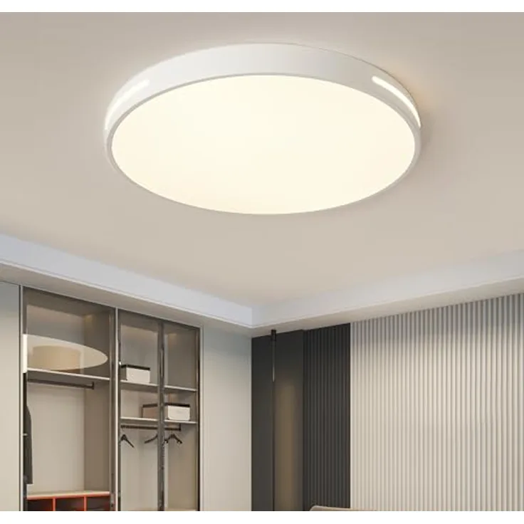 Style home 96W LED Deckenleuchte Dimmbar mit Fernbedienung, Ø50x5cm ultraslim (Weiß)