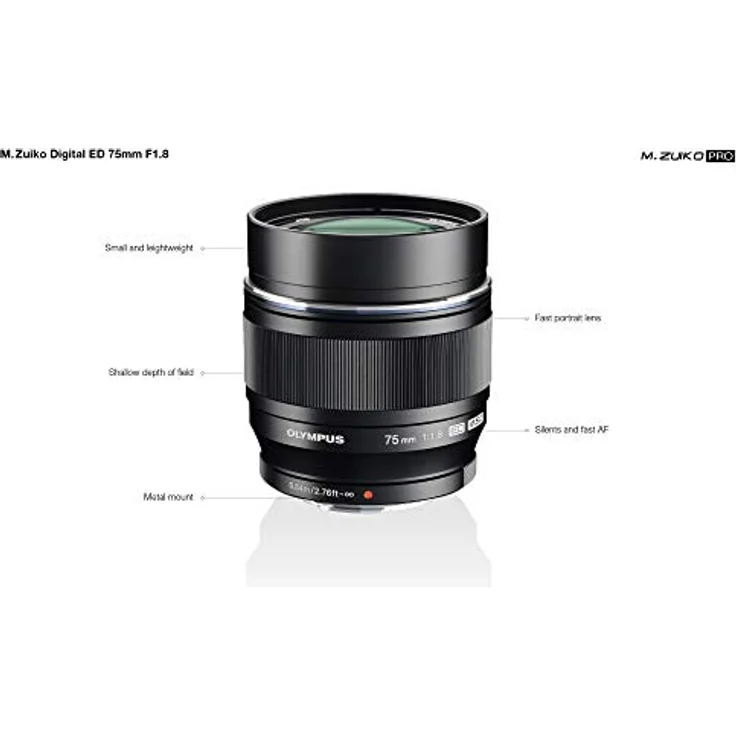 Olympus M.Zuiko Digital ED 75mm F1.8 Objektiv, lichtstarke Festbrennweite, geeignet für alle MFT-Kameras (Olympus OM-D & PEN Modelle, Panasonic G-Serie), schwarz – Bild 3