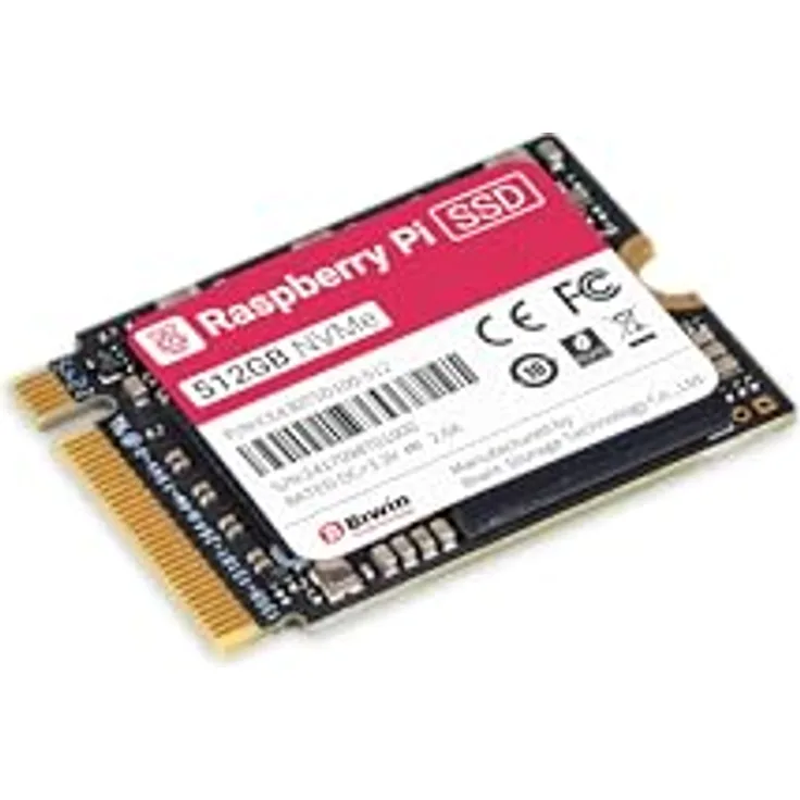 Raspberry Pi SSD, 512GB NVMe M.2 2230 - PCIe Gen 3 Standard, Raspberry Pi 5-kompatibler M.2-Adapter erforderlich