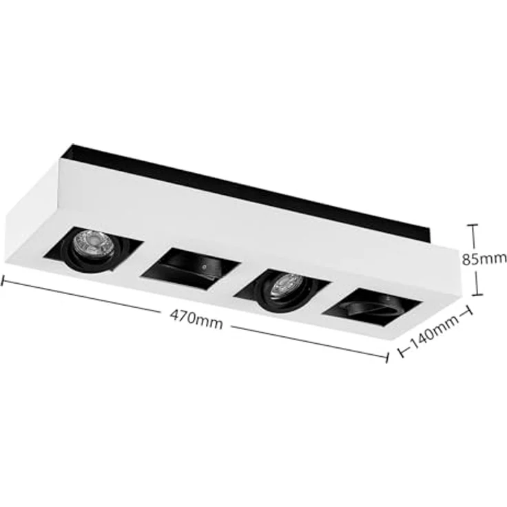 Arcchio Deckenlampe 'Vince' (Modern) in Weiß aus Aluminium (4 flammig, GU10) - Hochwertige Deckenleuchte für jede Wohnsituation – Bild 4