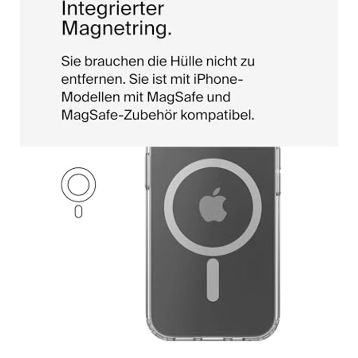 Belkin SheerForce antimikrobielle, mit MagSafe kompatible Handyhülle für iPhone 15, durchsichtige iPhone 15 Hülle mit integrierten Magneten und erhöhten Rändern zum Schutz des Displays und der Kamera – Bild 2