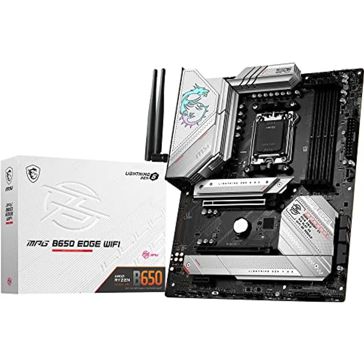 MSI MPG B650 Edge WiFi Mainboard, ATX - Unterstützt AMD Ryzen 7000 Serie Prozessoren, AM5-14 Duet Rail 80A VRM, DDR5 Memory Boost 6600+MHz/OC, 2 x PCIe 4.0 x16, 1x M.2 Gen5, 2 x M.2 Gen4, Wi-Fi 6E – Bild 1