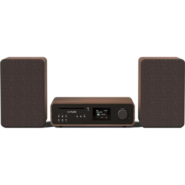 Pure Classic Stereo HiFi Music System (100W Sound, Internet Radio, DAB+/FM, Bluetooth, CD Player, USB and Spotify Connect) Coffee Black/Walnut – Bild 1