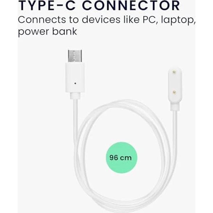 kwmobile USB C Ladekabel für Samsung Galaxy Fit 3 - 100 cm langes Ersatzkabel in Weiß mit schneller Ladegeschwindigkeit – Bild 3