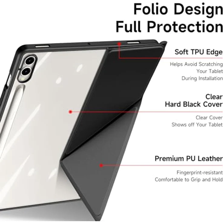 COFI 1453 Magi Hülle für Samsung Galaxy Tab S10 Ultra, mit Stifthalter und automatischem Ruhe-/Weckmodus, Pink – Bild 4