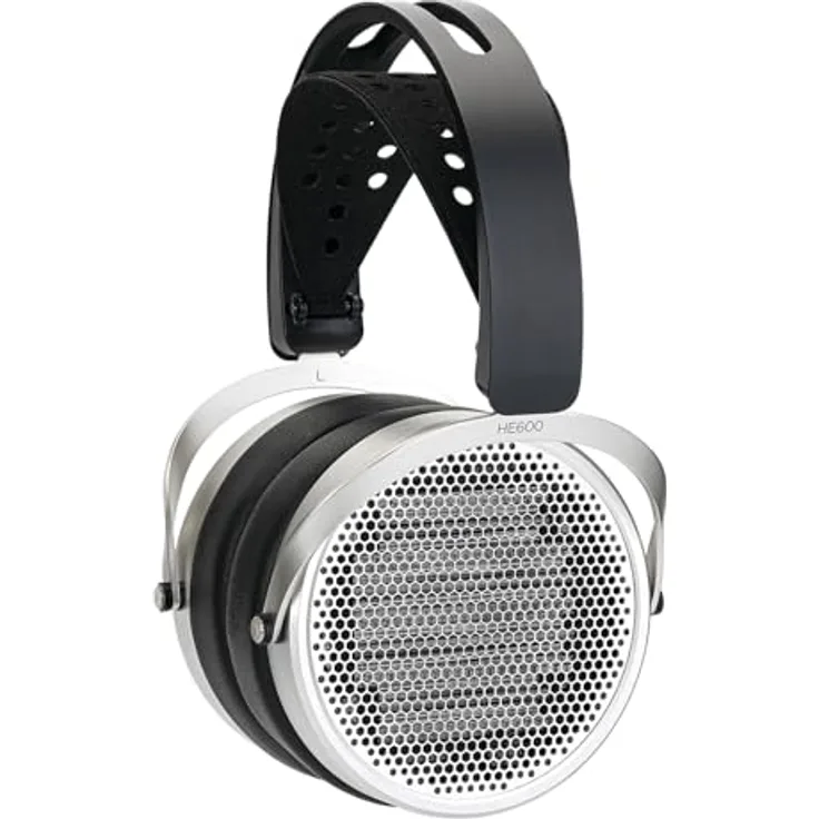 HIFIMAN HE 600, offene Magnetostatik-Kopfhörer mit 8Hz - 65.000Hz Frequenzbereich, Silber/Schwarz