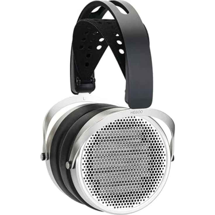 HIFIMAN HE 600, offene Magnetostatik-Kopfhörer mit 8Hz - 65.000Hz Frequenzbereich, Silber/Schwarz – Bild 1