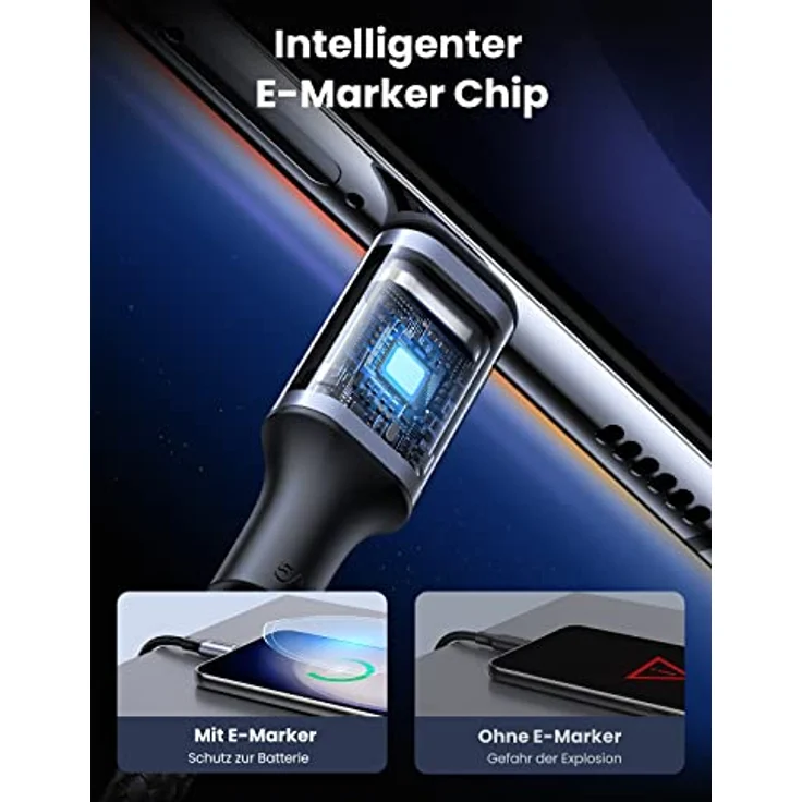 UGREEN 100W USB C auf USB C Kabel 2 Stück PD3.0 PPS USB-C Ladekabel 5A/20V kompatibel mit 2023 MacBook Pro M2 MacBook Air M2 iPad Pro 2022 Galaxy S23 Ultra Pixel 7 Steam Deck usw. (0.5m) – Bild 5