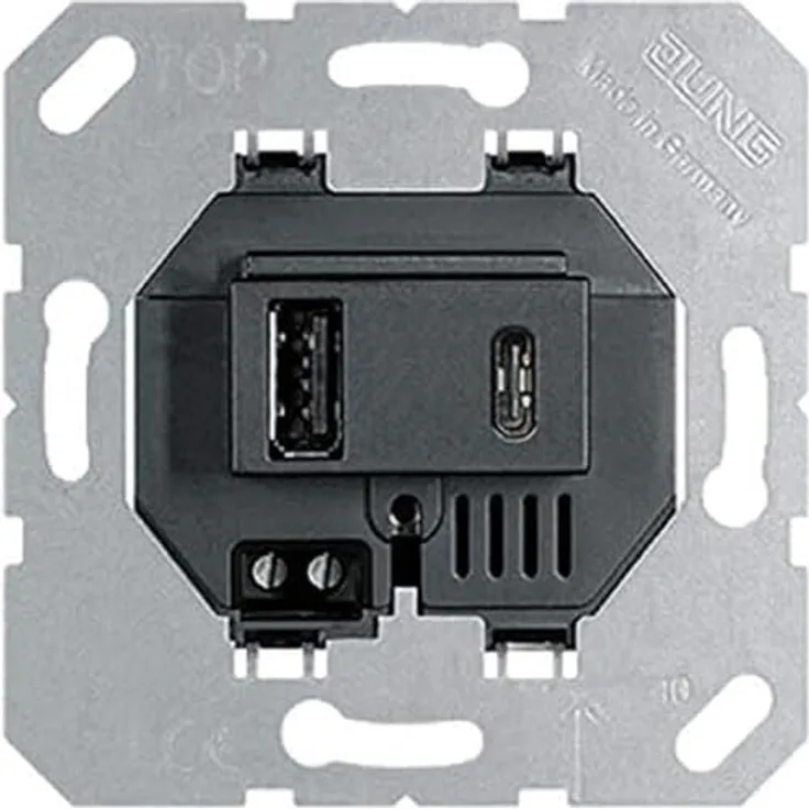 Voltking Jung USB-Ladegerät 15CASW mit 2 USB-Buchsen Ports: 1× USB Typ A, 1× Typ C (max. 3A)
