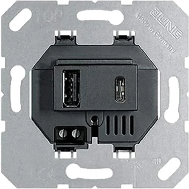 Voltking Jung USB-Ladegerät 15CASW mit 2 USB-Buchsen Ports: 1× USB Typ A, 1× Typ C (max. 3A) – Bild 1