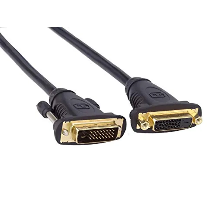PremiumCord DVI Verlängerungskabel - 10m, Dual-Link, DVI-D (24 + 1) Buchse auf Stecker, Digital, Full HD 1080P 60Hz, Farbe schwarz