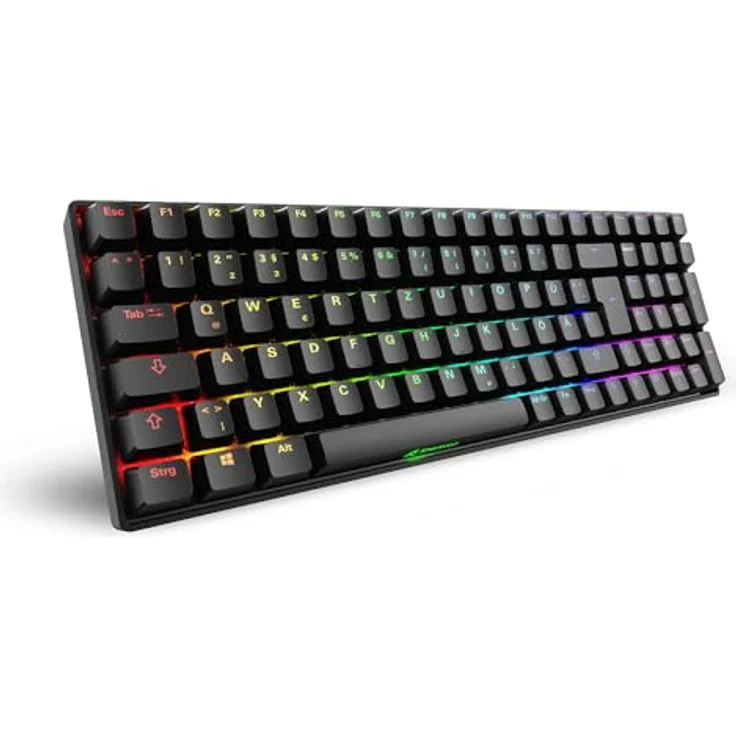 Sharkoon SKILLER SGK50 S2 Gaming Tastatur - Hot-Swap Gateron Brown Switches, RGB-Beleuchtung, QWERTZ-Layout, schwarz – Bild 2