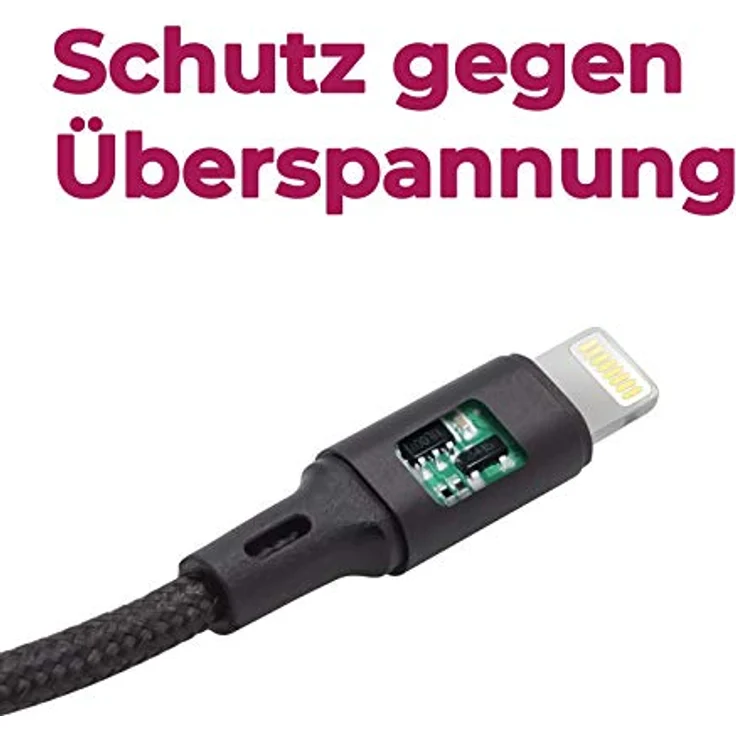 Mobilefox Typ C USB Schnell Lade Daten Kabel, 3m Länge, Nylon Stecker, Gold – Bild 2