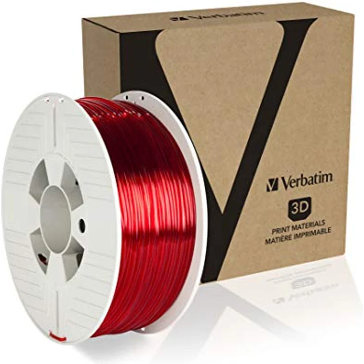 Verbatim PET-G-Filament 3D-Druck, 2,85mm, 1kg, Polyethylenterephthalat-Glykol-Filament zur Materialextrusion, für 3D-Drucker & 3D-Stift, 3D-Drucker-Filament aus PET-G, rot-transparent – Bild 2